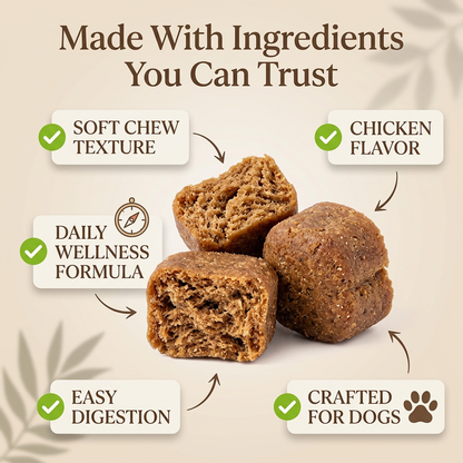 Zingly Calming Chews for Dogs Calming Treats Chews - Anxiety Relief Treats Separation Anxiety Relief for Dogs Calming Treats Pet Calming Care Chews for Anti Anxiety Dogs Chicken 30 Counts