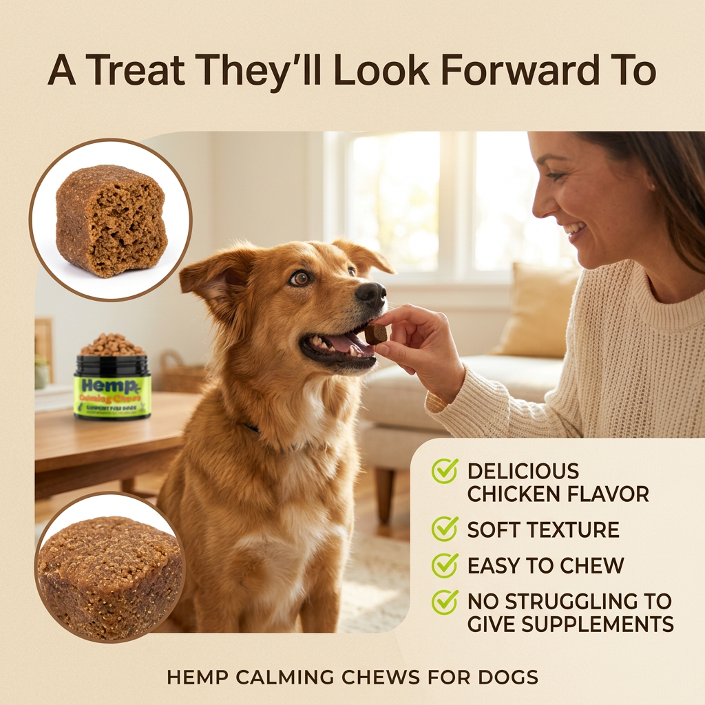 Zingly Calming Chews for Dogs Calming Treats Chews - Anxiety Relief Treats Separation Anxiety Relief for Dogs Calming Treats Pet Calming Care Chews for Anti Anxiety Dogs Chicken 30 Counts
