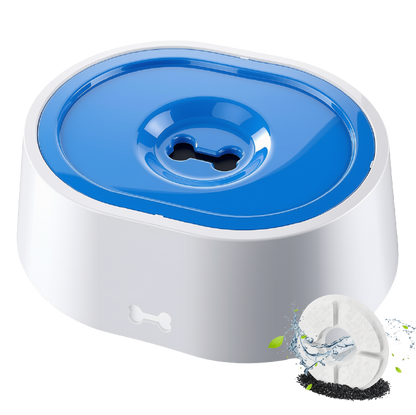 Dog Water Bowl No Spill 2L/70oz Spill Proof Dog Water Bowl Slow Water Feeder for Dogs No Splash Pet Water Bowl Dispenser for Messy Drinkers Vehicle Travel Dog Water BowlBPA Free